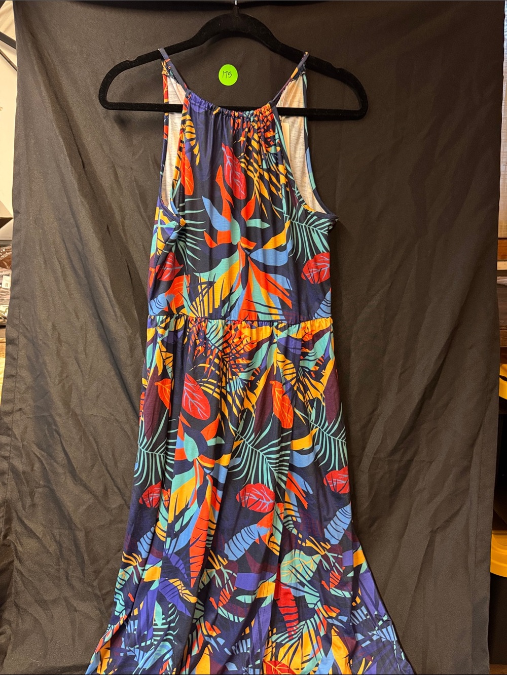 Multicolor Tropical Halter Maxi Dress